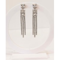 Ασημένια σκουλαρίκια κρεμαστά με ζιργκον (SE112)